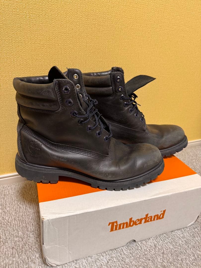 し*ま様 希少Timberland 黒 レザー ワークブーツ - メルカリ