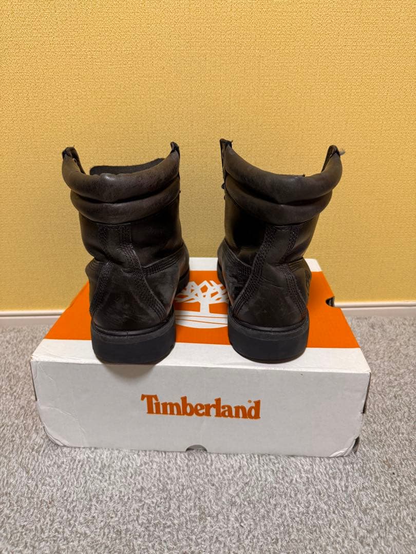 し*ま様 希少Timberland 黒 レザー ワークブーツ - メルカリ