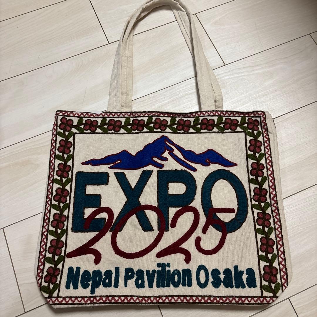 ネパール 万博 トートバッグ 貴重なネパール羊毛 起毛刺繍 ヒマラヤ
