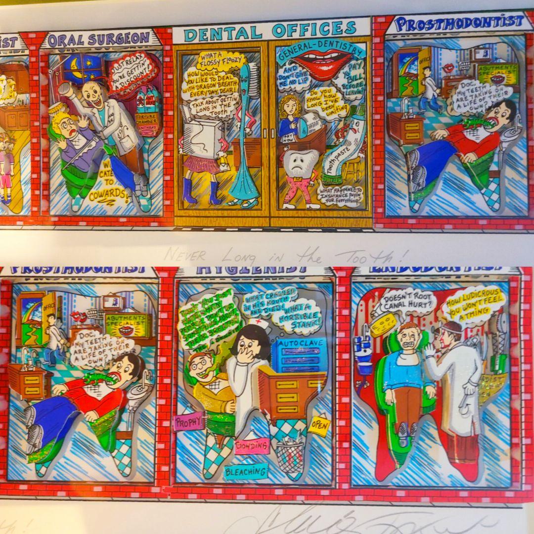 美品】チャールズ・ファジーノDental Offices パステル画 額特注