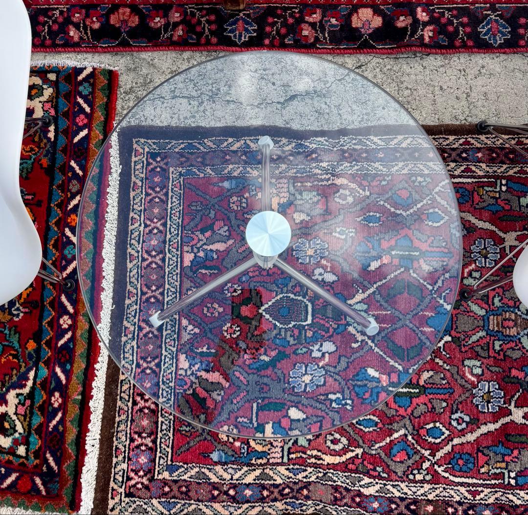 ACTUS ガラスサイドテーブル 直径50cm モダン - メルカリ