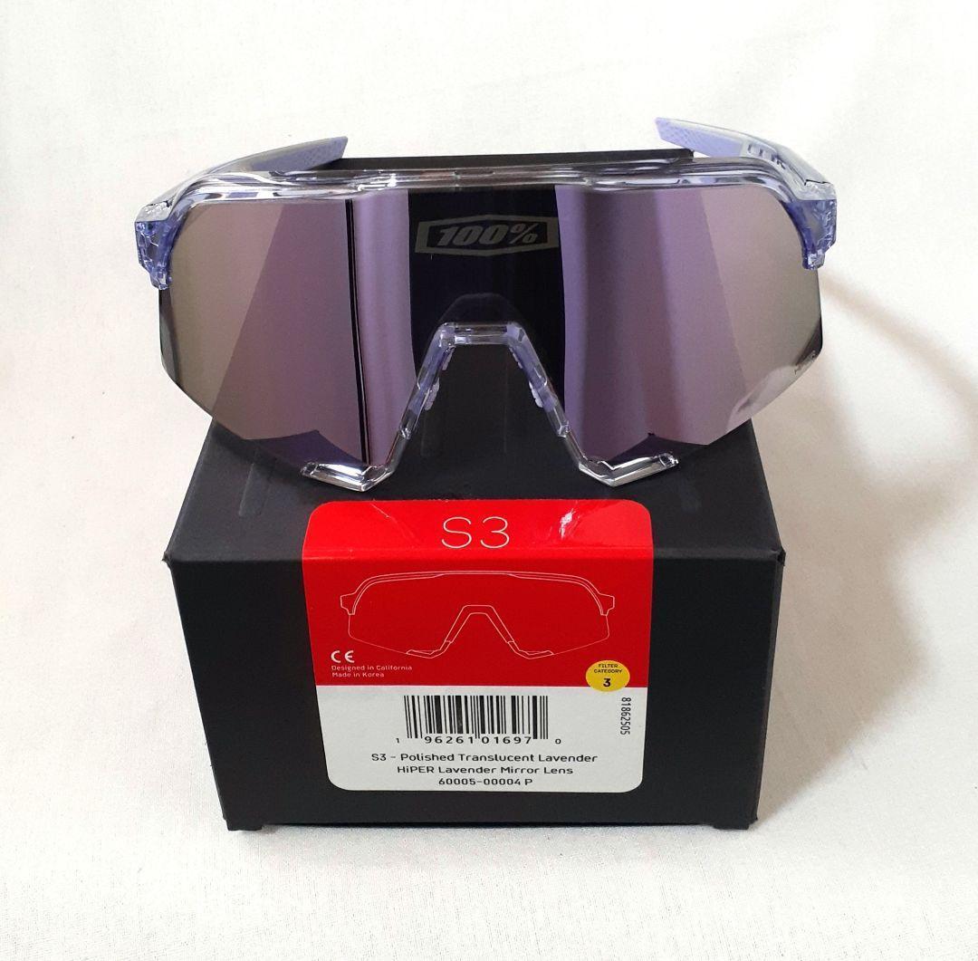 最新版 100% S3 クリア ラベンダー ワンハンドレッド サングラス