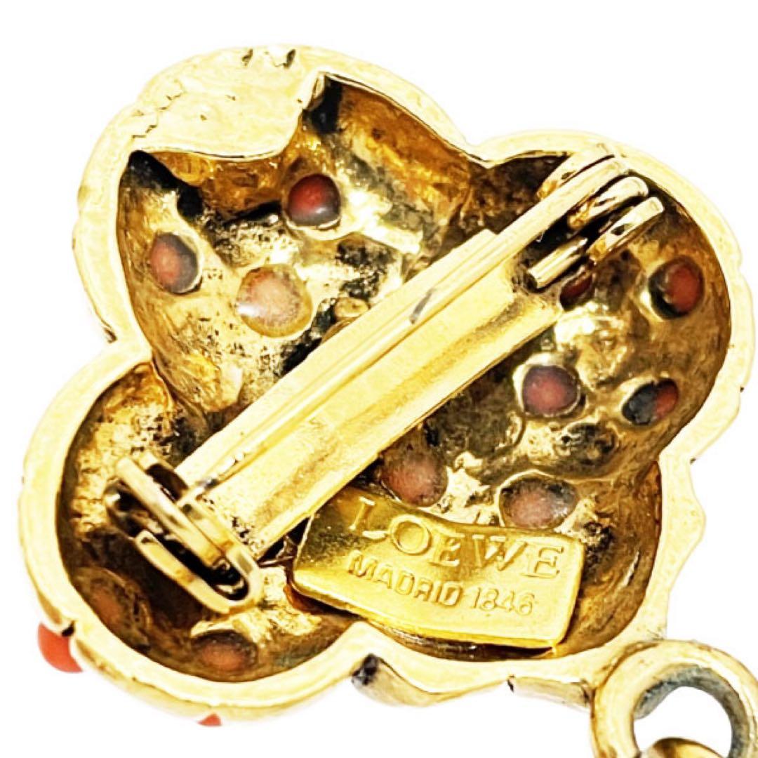 正規品 美品 ロエベ ヴィンテージ ブローチ ハート バッチ 【TT14690