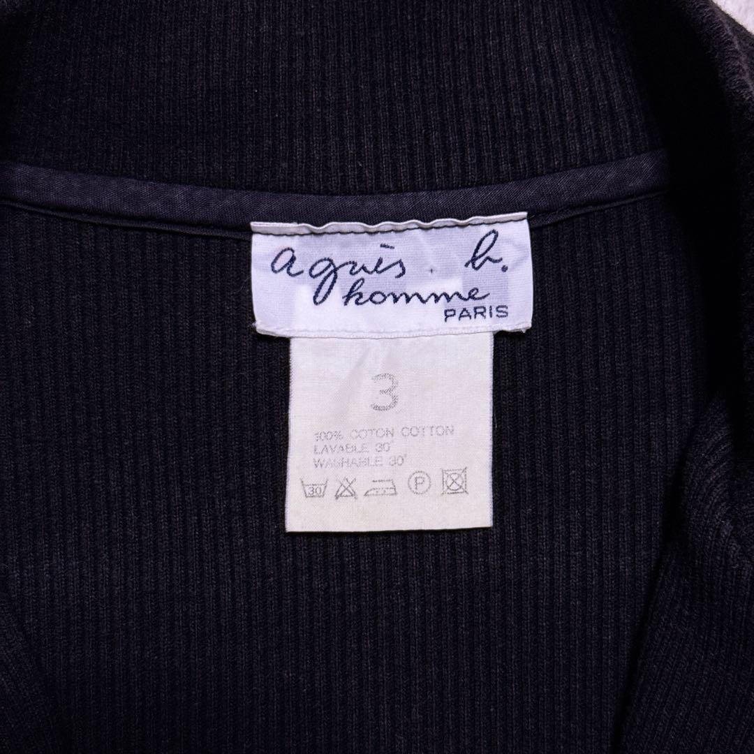 90s【美品】アニエスベーオム ハーフジップ ドライバーズニット