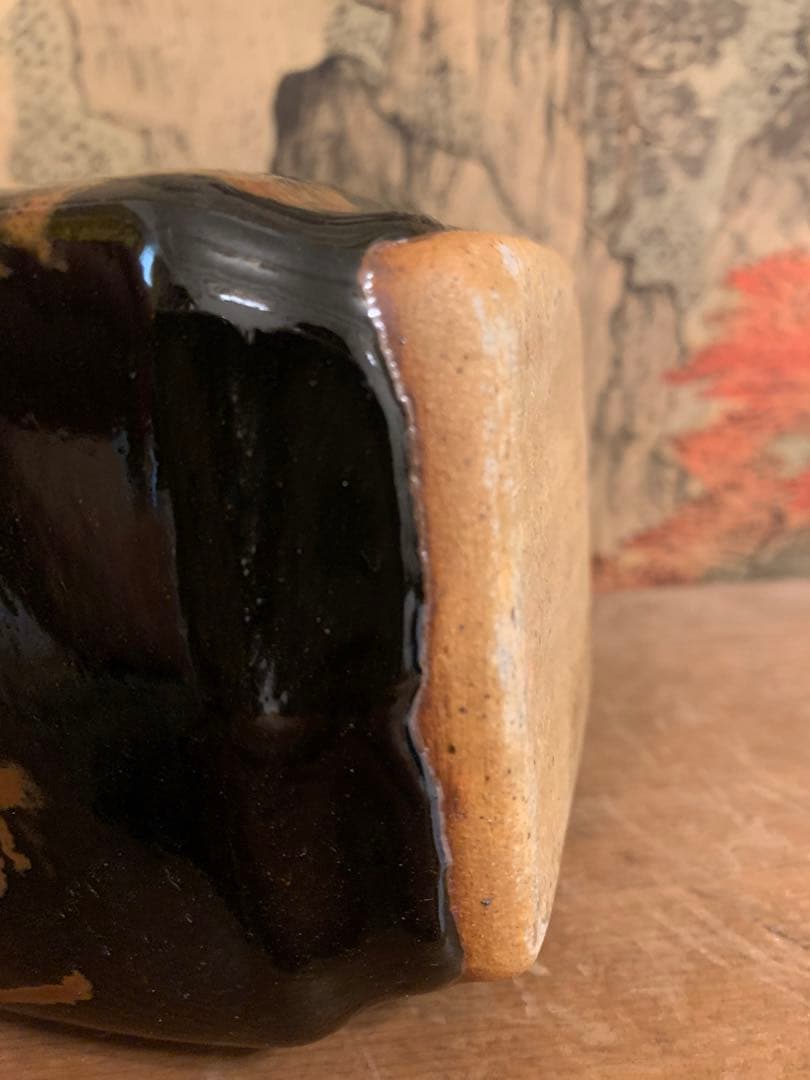 浜田庄司 扁壺 共箱【本物保証】益子焼人間国宝 河井寛次郎盟友 251