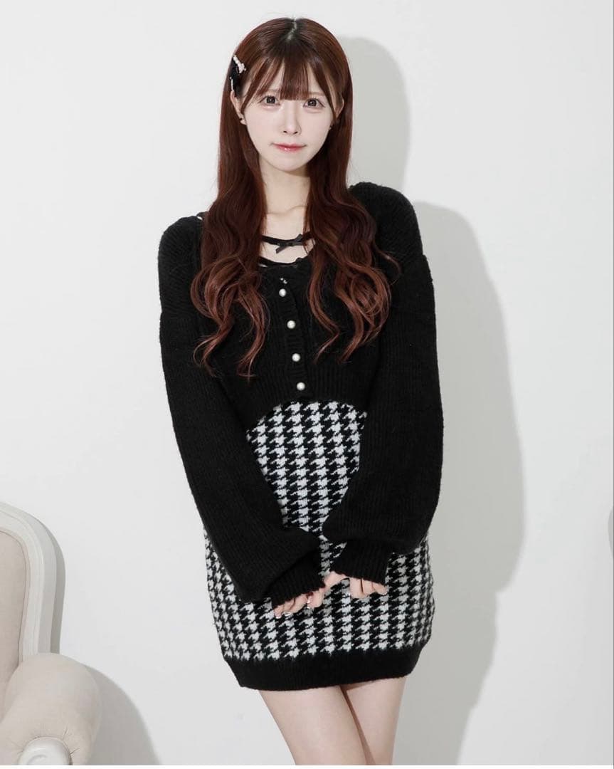 pium ニットカーディガンとスカートセットアップ - メルカリ