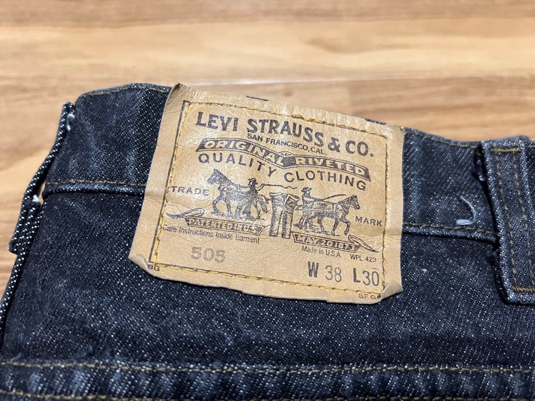 80s Levis 505 ブラック 先染め W38 L30 89年11月製 希少 先染めブラック 1989年製 USA製 リーバイス505 ジーンズ 実寸W37