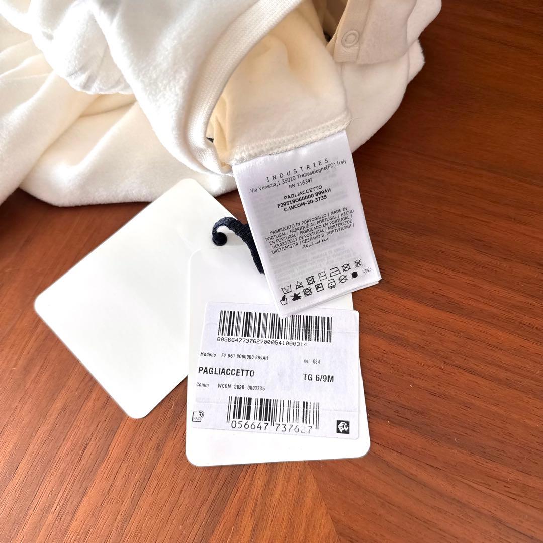 新品タグ付き MONCLER モンクレール ベビー ロゴフリースロンパース 白