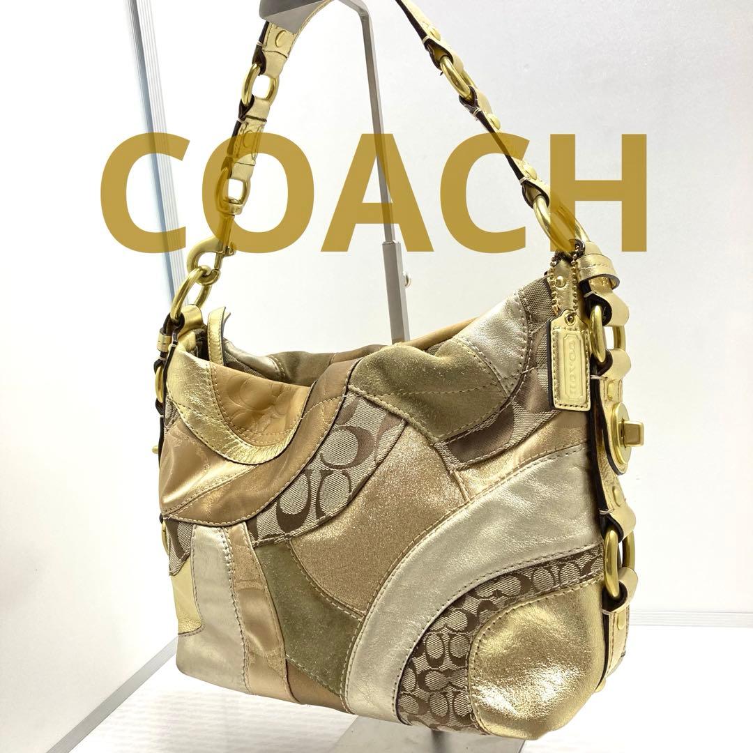 COACH ワンショルダーバッグ パッチワーク ゴールド金具　ターンロック装飾 楽天市場】coach(コーチ) パッチワークの通販