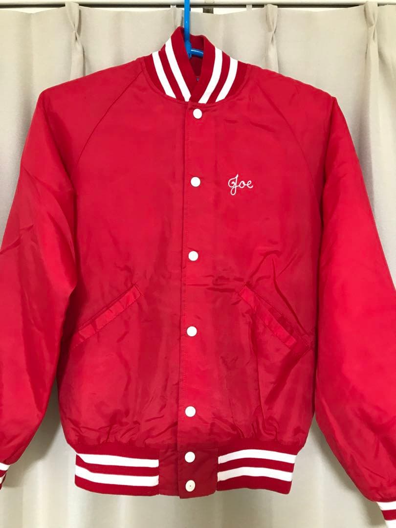 人気商品、USA製、90´s、レアなjoe選手着用、WISCONSINスタジャン