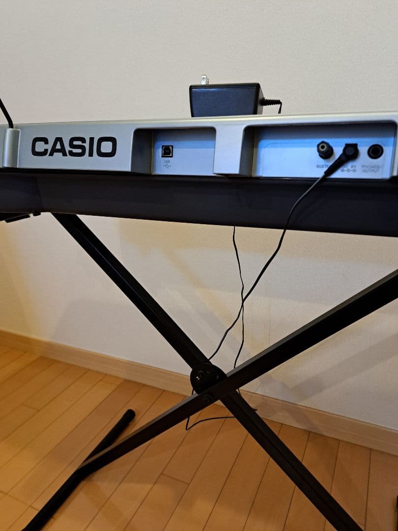 CASIO 61鍵盤 電子オルガン スタンド 譜面タテ ACアダプタ 椅子付き