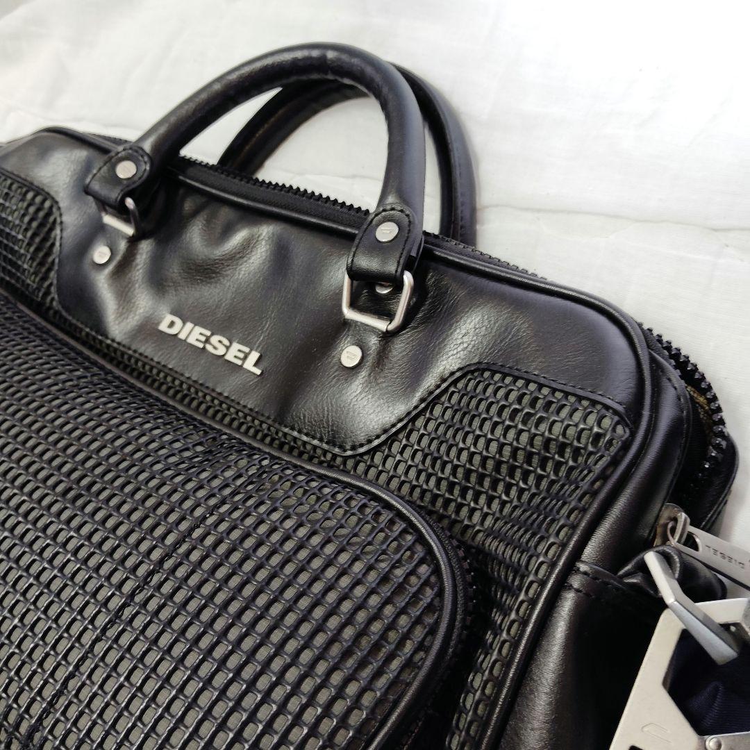 DIESEL】本革 メッシュ 2way ビジネスバッグ A4 収納可