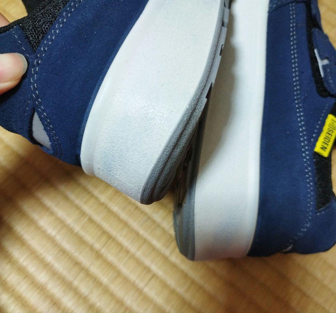 【綺麗め】25.5cm 最新靴 安全靴 ミドリ アンゼン ブルー バンドタイプ