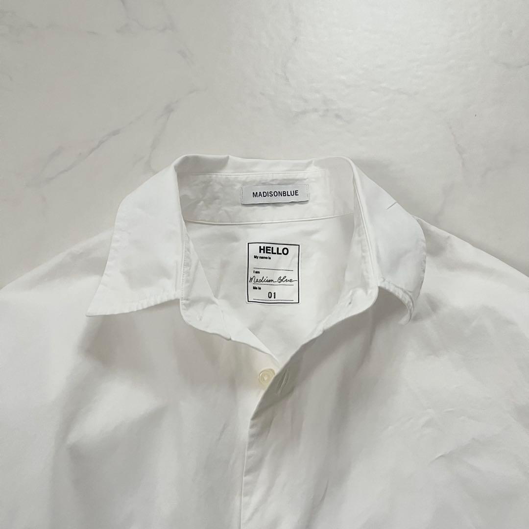 美品 マディソンブルー J.BRADLEY B刺繍 長袖シャツ 白 01サイズ