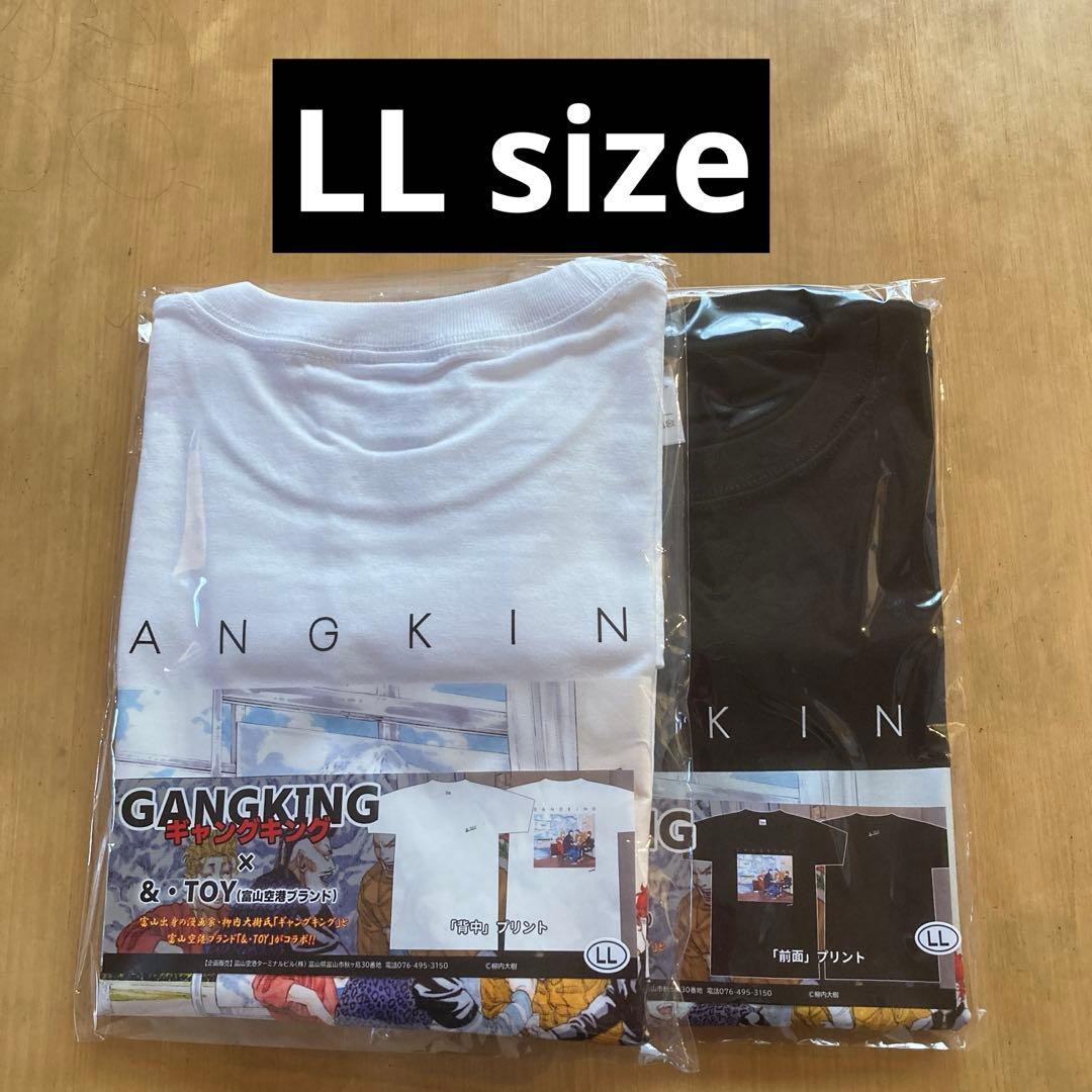 LLsize】ギャングキング 富山空港限定 Tシャツ 黒白 GANGKING