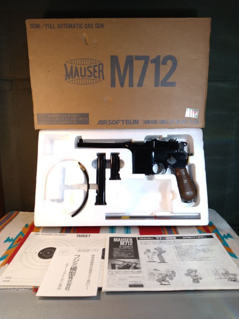 外観は極美品！フジミ模型製モーゼルM712　ガスガン！ガス漏れのため要整備品！ フジミ モーゼル M712 ビンテージ エアガン レビュー