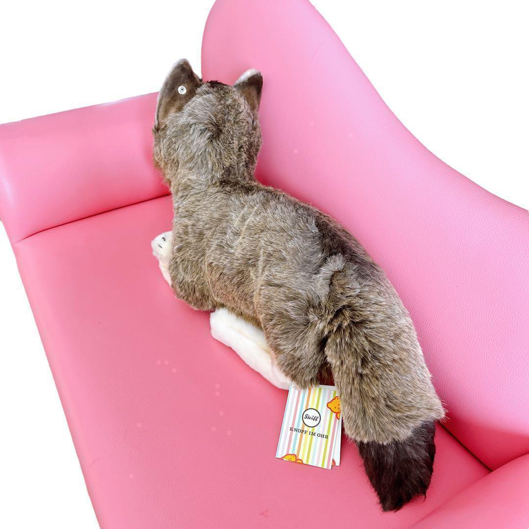 希少 正規品 シュタイフ オオカミ つぶらな瞳がかわいい 狼 ブラウン