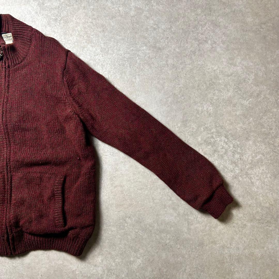 L.L.BEAN ドライバーズニット ラムウール100% チェックライナー L