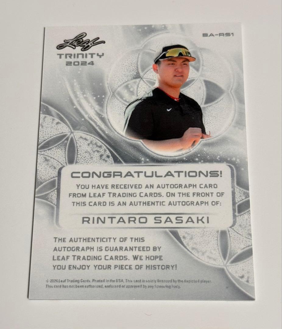 99枚限定 佐々木麟太郎 ソフトバンクホークス 直筆サイン 2025 Leaf