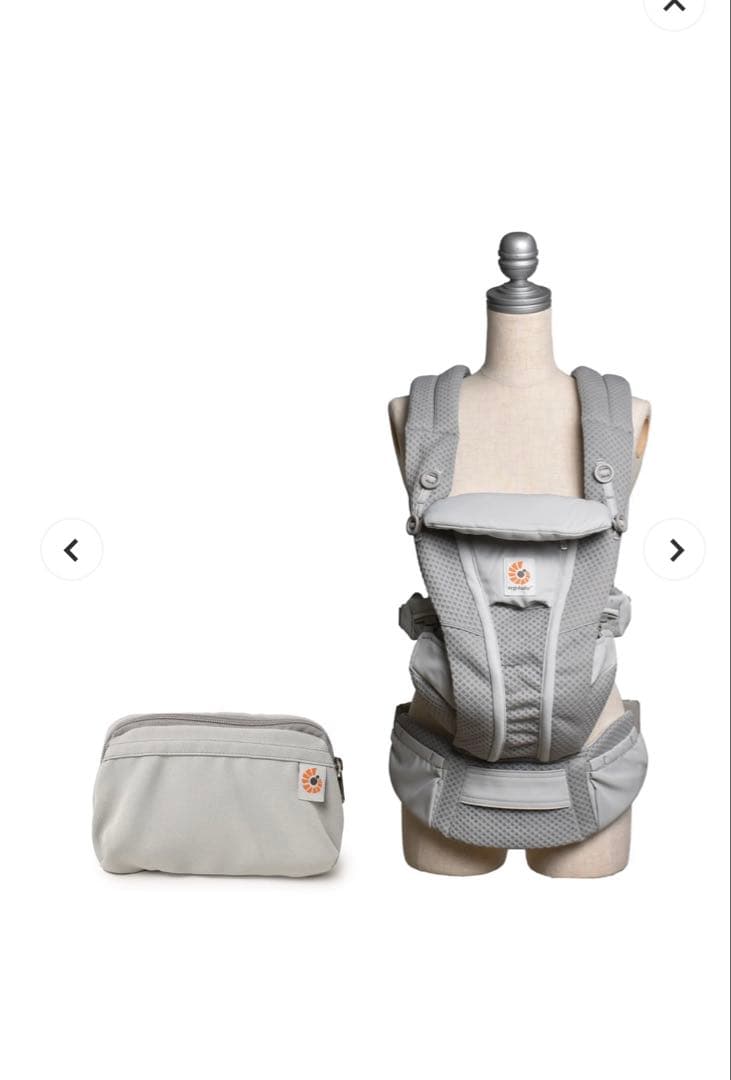 エルゴ パールグレー オムニブリーズ メッシュ 抱っこ紐 収納ポーチ付き