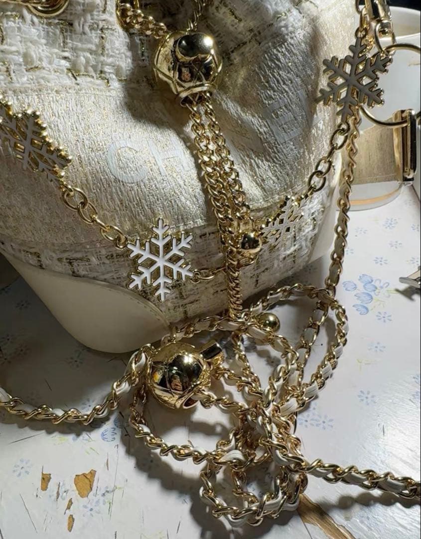 非売品 CHANEL ノベルティ 白 ツイード バケットバッグ 値下げ 箱付き