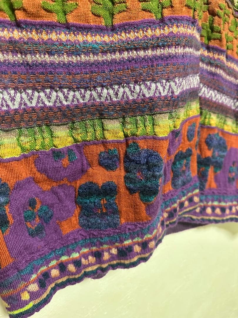 M&KYOKO ニットロングカーデイガン ジャカード柄 - メルカリ