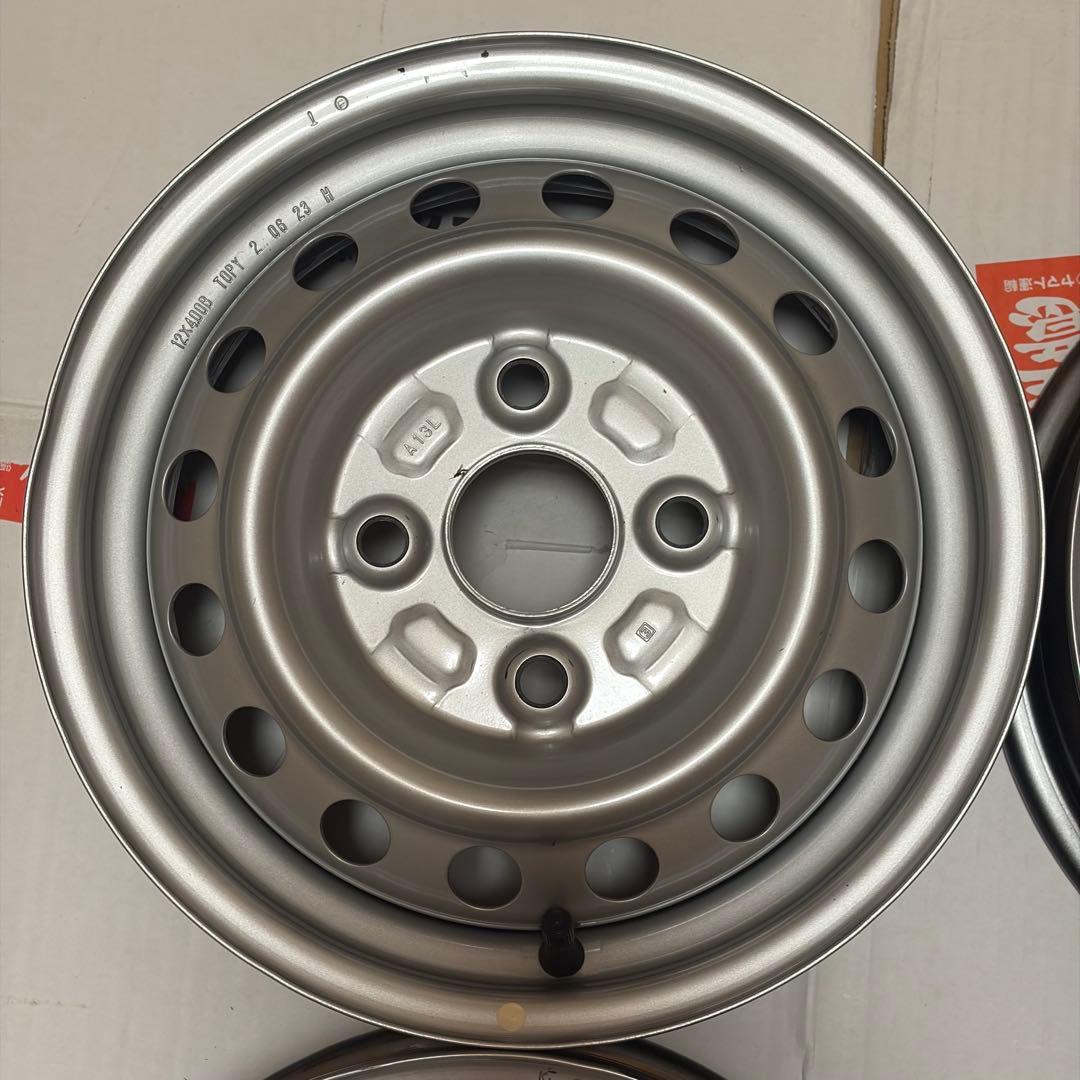 轟*匠様 新車外し 4本 ダイハツ スチールホイール 12インチ 4.00B ハ