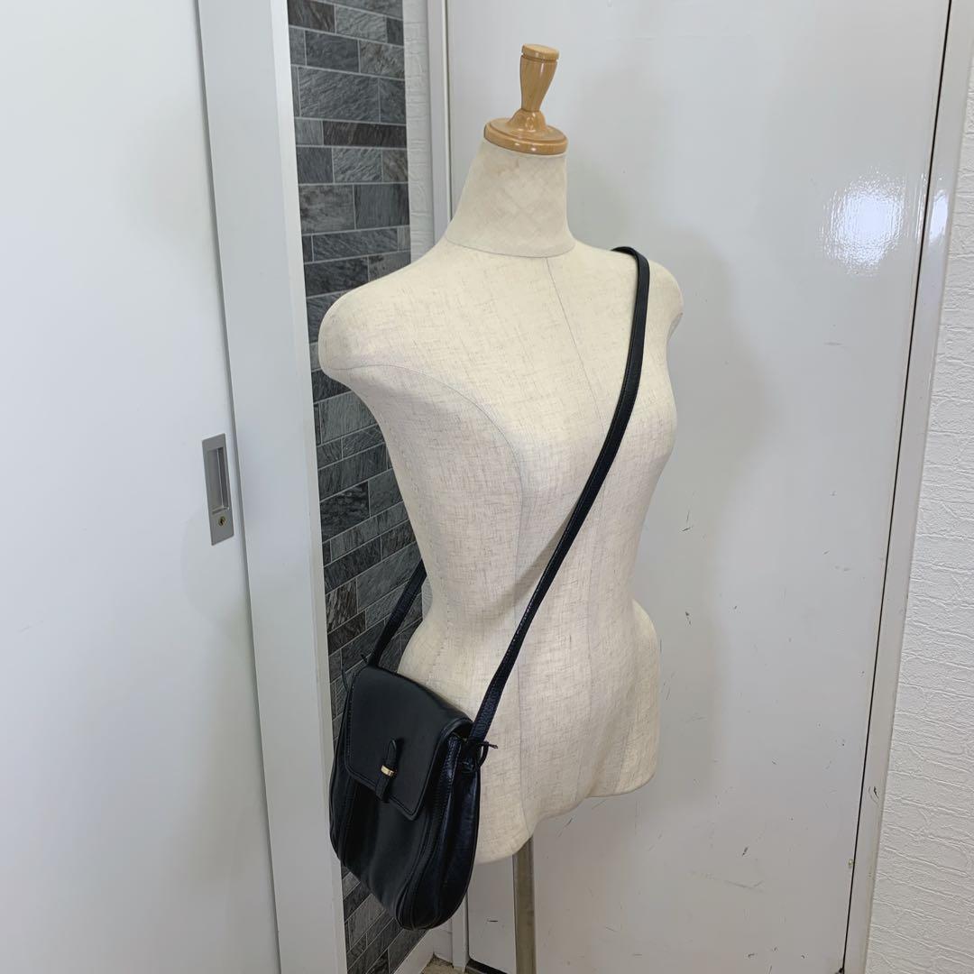 希少 1980年代 オールド CELINE レザーショルダーバッグ ブラック