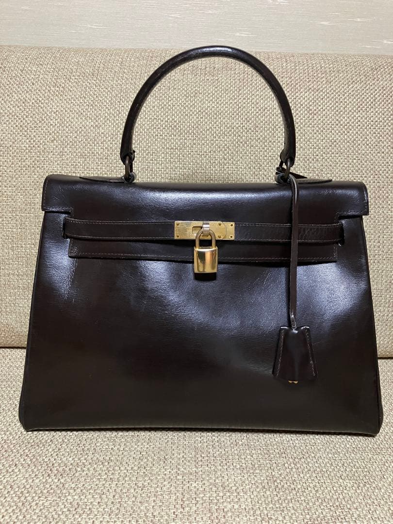 G・Melloni メローニ・ケリーバッグ風バッグ エルメス ケリー風 ミニバッグ HERMES ケリー20 外縫い 黒 ブラック