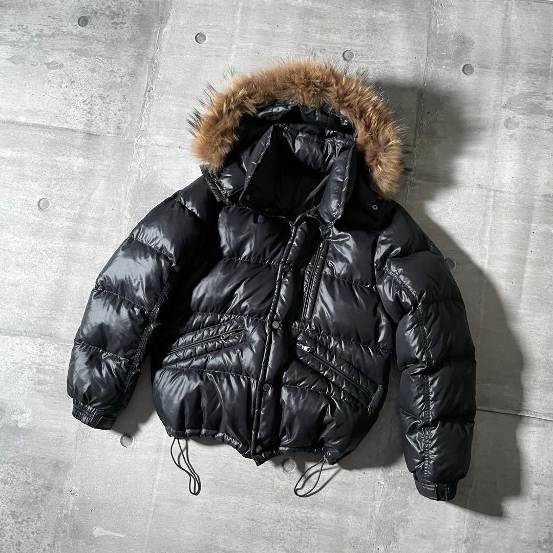 短丈 ファーダウンジャケット 光沢 ドローコード アーカイブ y2k opium