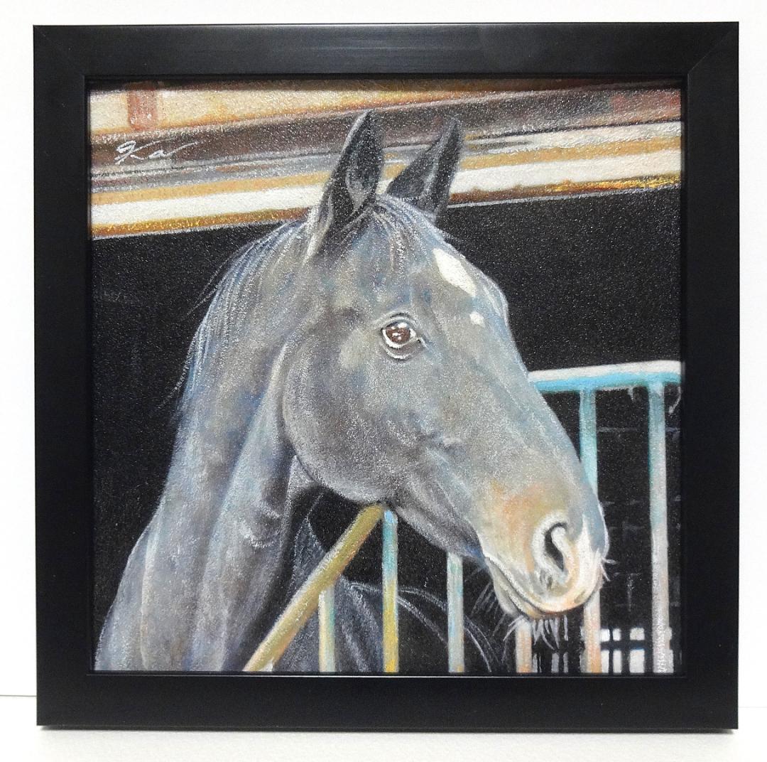 上鈴木正一 油彩画 20cm角『馬の肖像』2/19(木)午前10時までの掲載