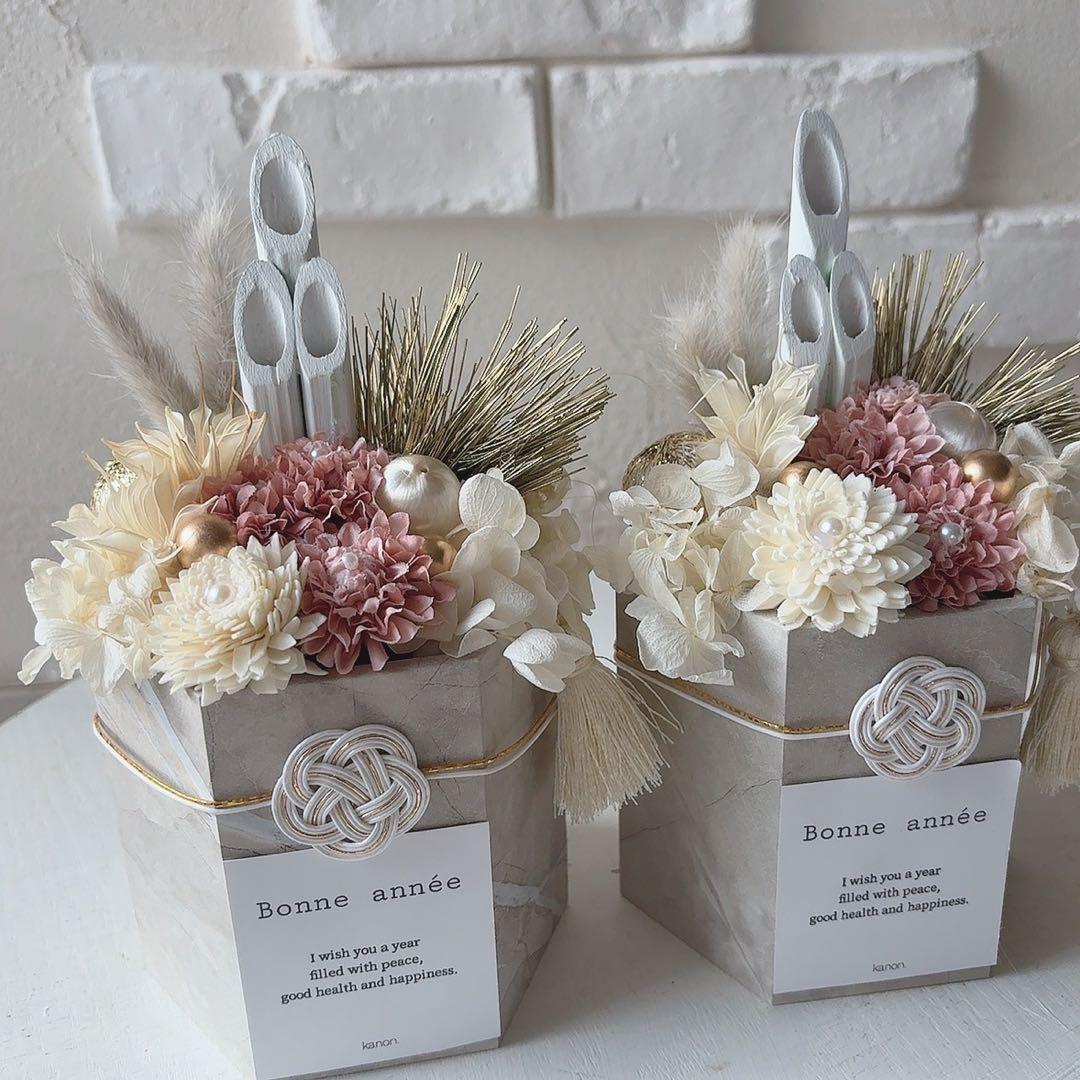 即日発送✿門松 大2個セット お正月飾り✿ Amazon.co.jp: 福を呼ぶ！飾りやすい！おめでたいミニ門松 (大サイズ 2