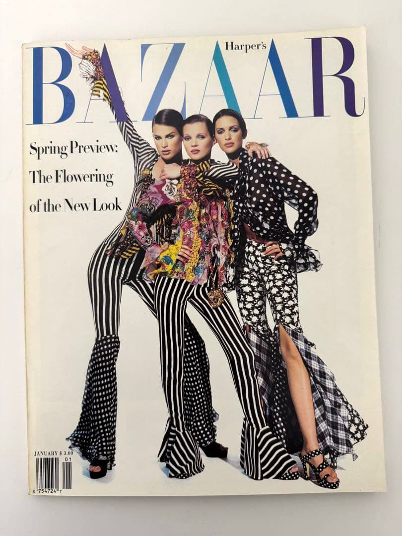 希少　Harper's BAZAAR 1991年1月号　スーパーモデル　グランジ 90年代のファッション界を席巻した、21人のスーパーモデルたち
