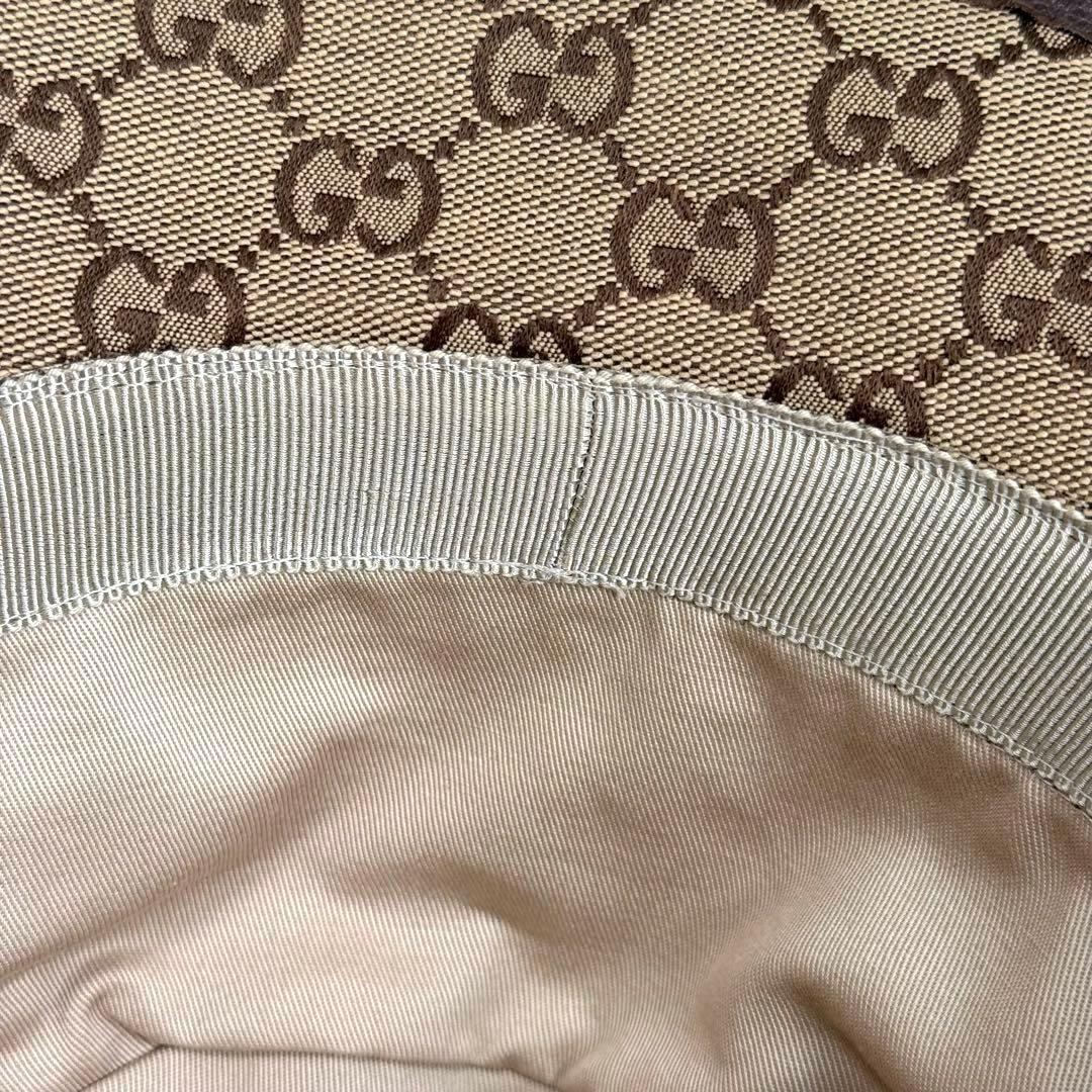 ほぼ未使用】グッチ バケットハット GGキャンバス ブラウン Sサイズ 57