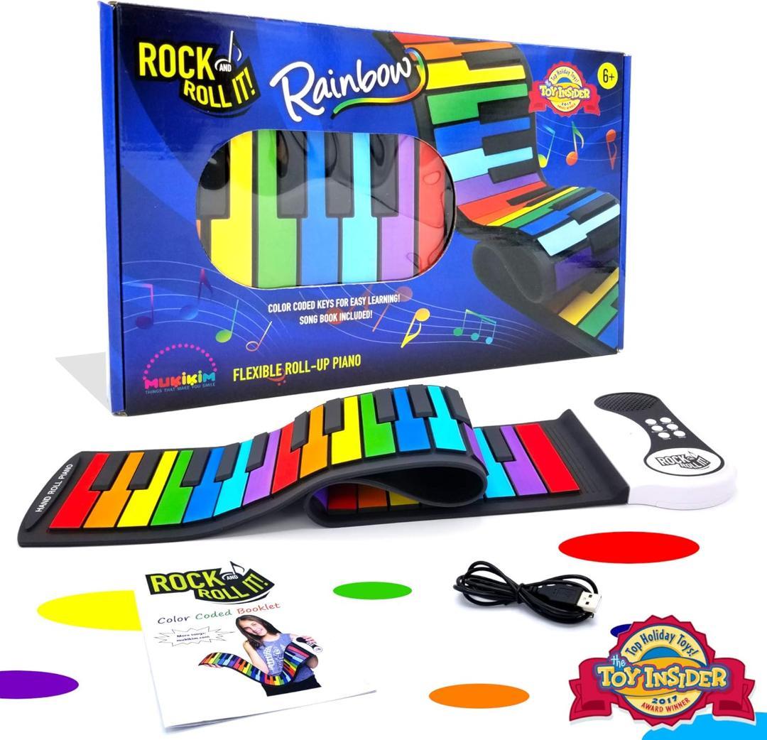 鍵盤楽器 Rock and Roll It Rainbow Roll-Up Piano Amazon.com: MUKIKIM Rock and Roll It - The Original Rainbow Piano