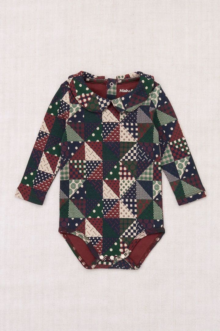 新品未使用 Misha & Puff パッチワーク ロンパース 9-12M - メルカリ