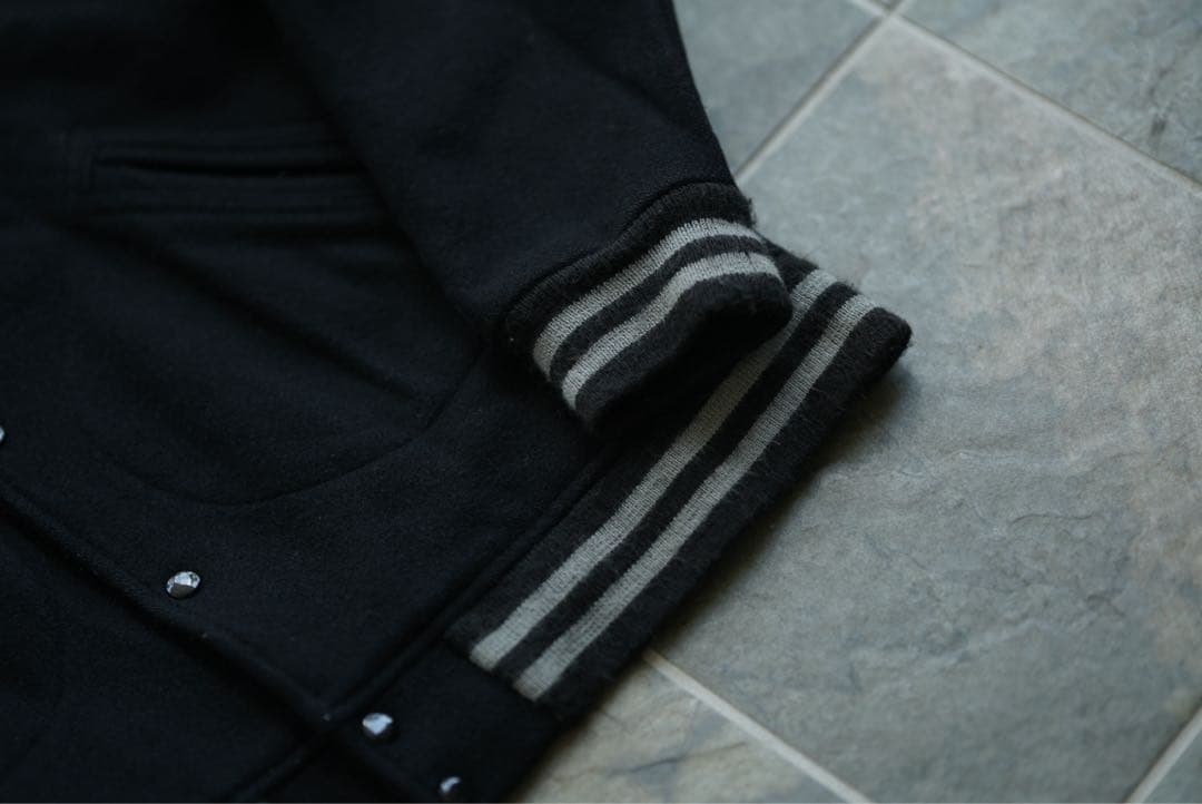 02aw 常田着 初期 Supreme レザー 切り替え スタジャン old 黒 - メルカリ