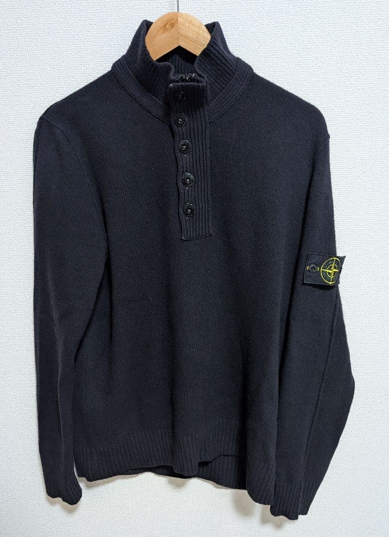 トップス Stone  12AW Harf Zip Knit AW12 STONE ISLAND MELANGE WOOL QUARTER ZIP KNIT (XL) - Jazzy Badger