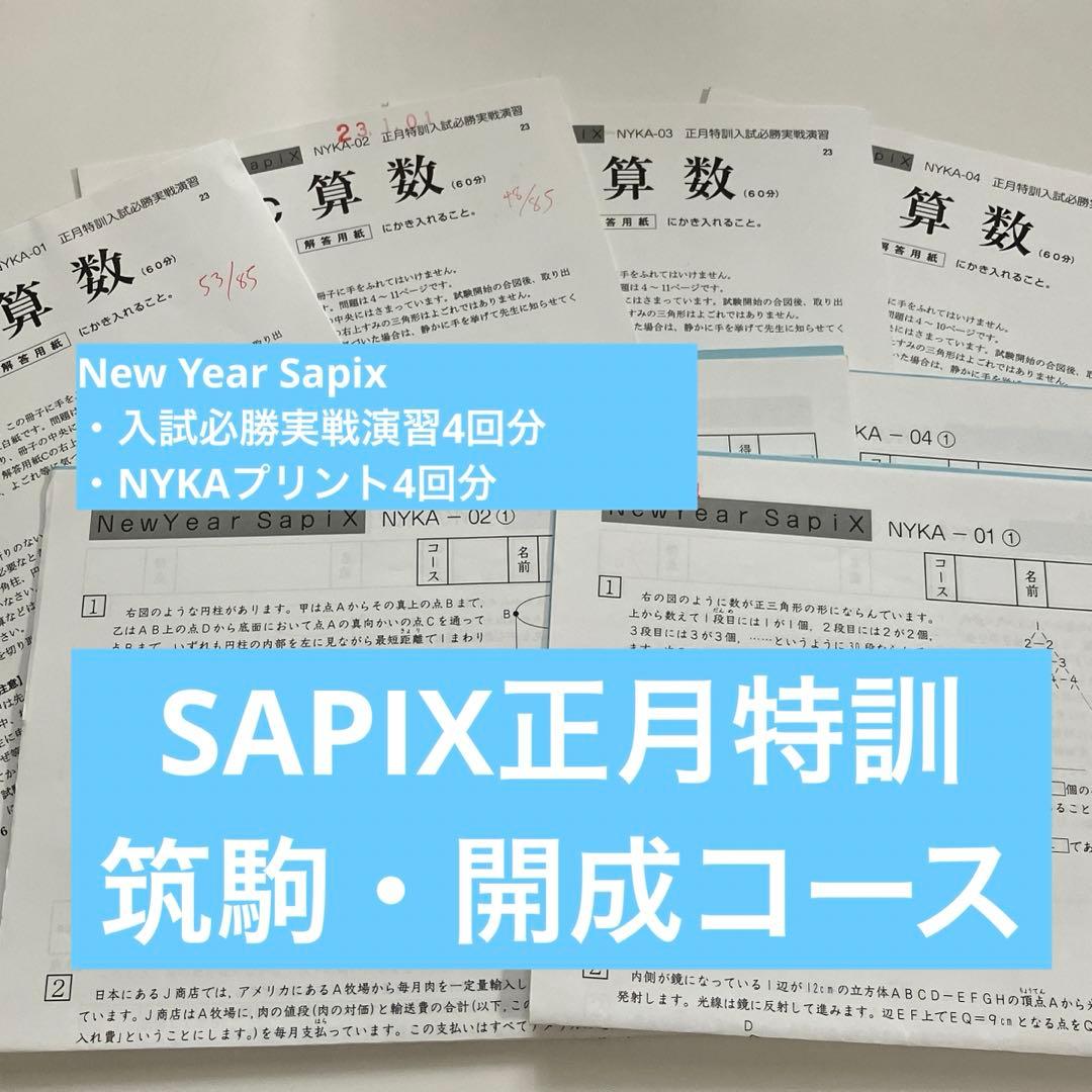 SAPIX6年 正月特訓 開成コース 【算数】教材フルセット 原本 - メルカリ