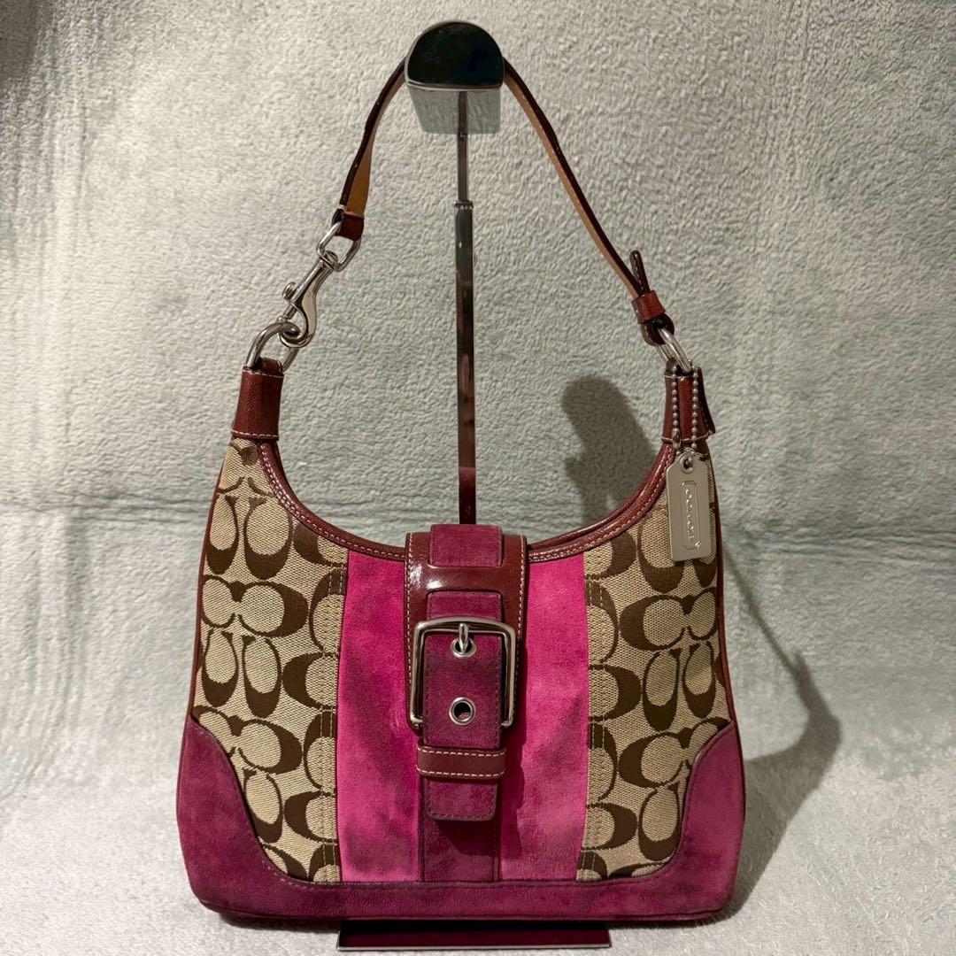 Coach Signature Suede Soho Shoulder Bag - メルカリ