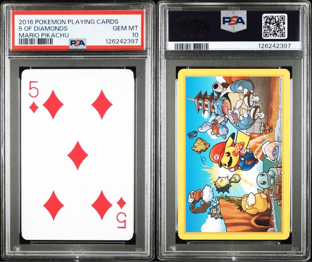 PSA10】ポケモン×任天堂 2016年マリオピカチュウトランプ ♦️5 - メルカリ