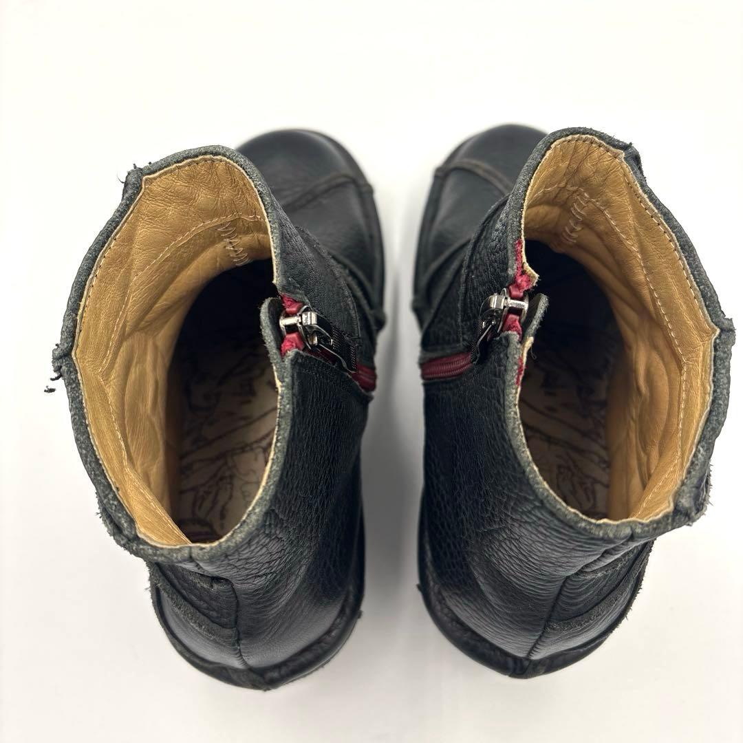 エスタシオン うずまき ショートブーツ【M】23cm ブラック サイド