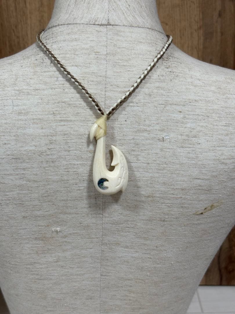 ボーンカービングネックレス(sw55)マッコウ×アバロンシェル7/30限定値
