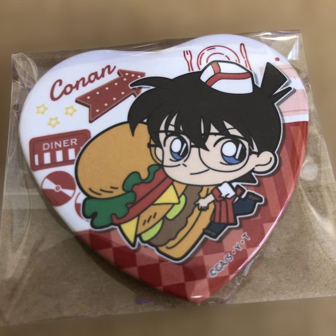 名探偵コナン アメリカンダイナー ハート型缶バッジ 怪盗キッド コナン