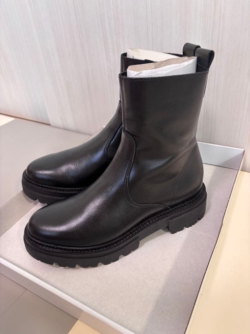 美品！eness エネス本革 サイドジップブーツ 23.5cm 完売サイズ