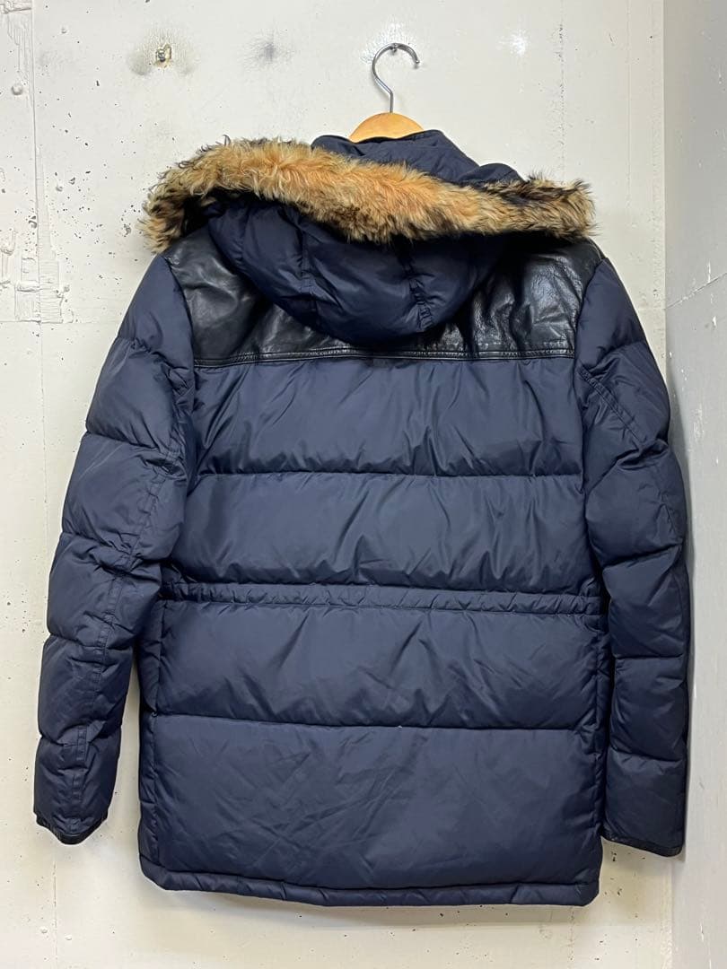 COACH コーチ レザー切り替え ダウンジャケット 紺 M メンズ - メルカリ