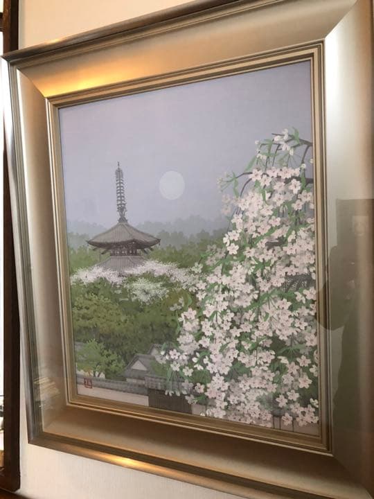 日本画  船橋穏行 「斑鳩の春」