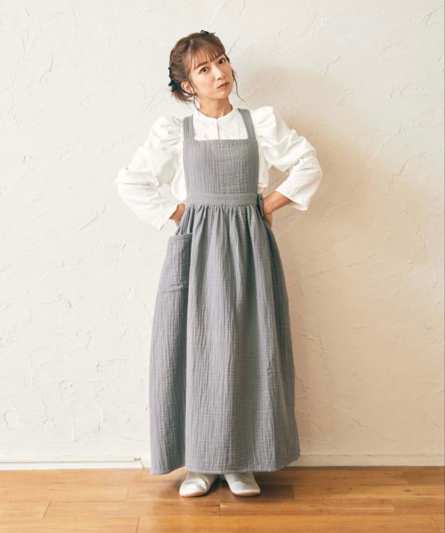 parsley パセリ コットンガーゼエプロン 辻希美 グレー