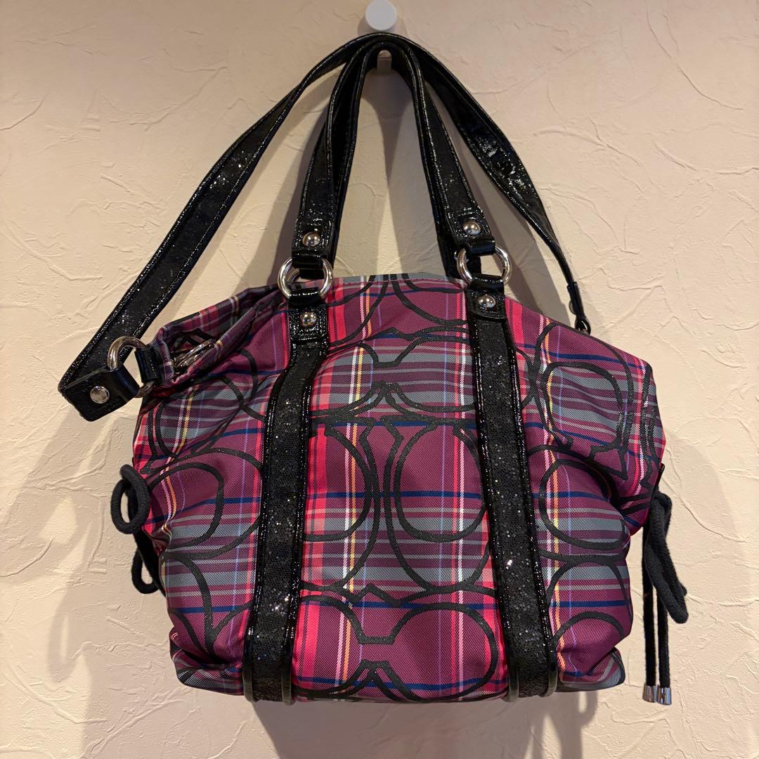 極美品】COACH ポピー シグネチャー ショルダーバッグ 2way y2k - メルカリ