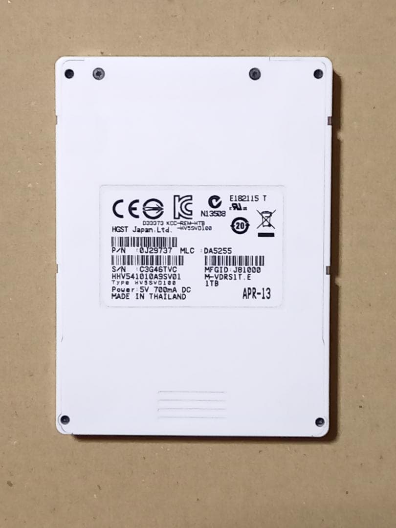 ユーザー　　iVDR-S規格対応　カセットハードディスク　1.0TB